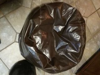 Vintage Vinyl Chocolate Brown Bean Bag Chair - Pre - Owned 3