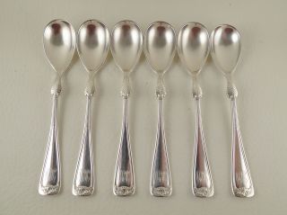 Princess Louise (1881) By Gorham Silverplate Set Of 6 Egg Spoons / Ice Cream