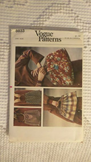Vintage Vogue Pattern 8833 Handbags,  Knitting Bags