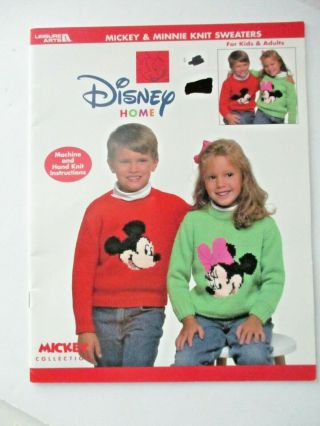 Disney Mickey Minnie Knit Sweaters Patterns Kids Adults Leisure Green