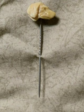 Vintage Antique Carved Dog Head Stick Pin Retriever