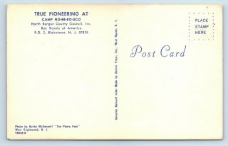 Vintage Postcard Camp No - Be - Bo - Sco Boy Scouts Blairstown NJ Rope Course BSA 2
