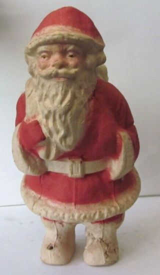 Vintage 9 " Paper Mache Santa Claus Candy Container Pat.  Applied For