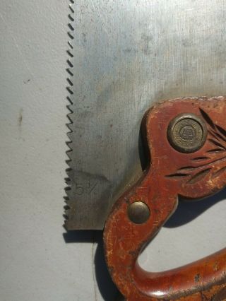 2 Vintage Henry Disston & Sons D - 23 Lightweight Hand Saw 26 