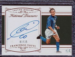 Francesco Totti - 2018 National Treasures Soccer Patch Autograph D 7/25 Italy