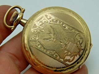 Antique Pocket Watch Elgin Grade 290 Hunter 16 Size 7 Jewel 20 Year Gold Filled