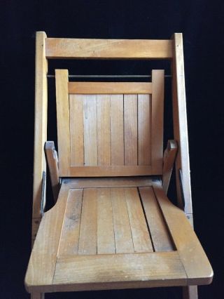 Vintage Child ' s Wood Slat Folding Chair 2