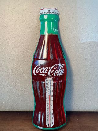 True Vintage Coca - Cola Advertising Thermometer,  Tin,  Metal,  Donasco