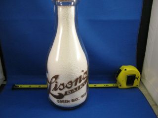 Vintage Quart Milk Bottle From Lison 