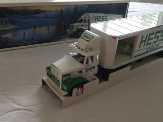 Vintage 1987 Hess Toy Truck Bank With Oil Barrels