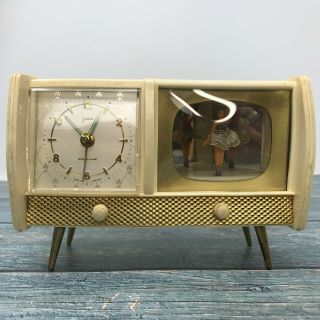 Vintage Rare Goldbuhl Musical Alarm Clock With Dancing Ballerina Made In Germany