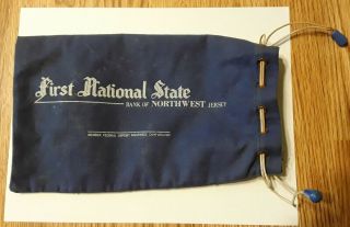 1st National State Bank Of Northwest Jersey,  Vintage Coin Bag.