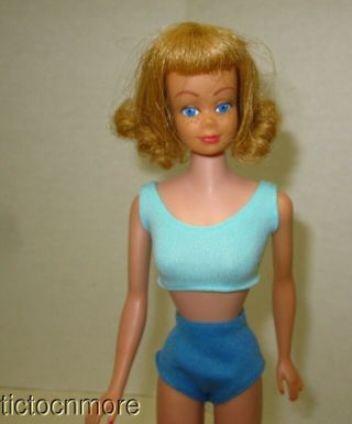 Vintage Barbie Friend Midge Doll Blonde W/ Blue Two Piece Suit