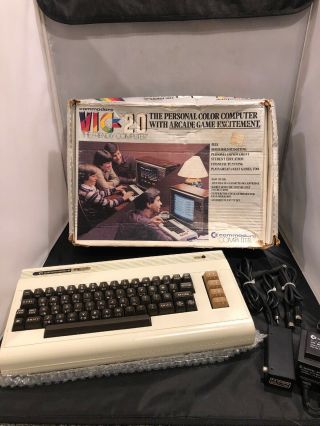 Vintage Commodore Vic - 20 W/ Keyboard,  Box,  Cords