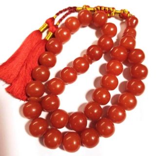 118 Gr Big Cherry Faturan Amber Rosary Bakelite Islamic Prayer 33 Beads بكلايت