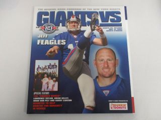Nov 21 2004 Ny Giants Vs Falcons Game Program W Jeff Feagles And Uniform Poster