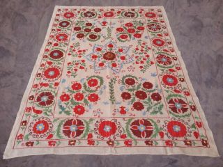 Multicolor Hand Embroidery Uzbek Vintage Wall Hanging Gift Tablecloth Suzani