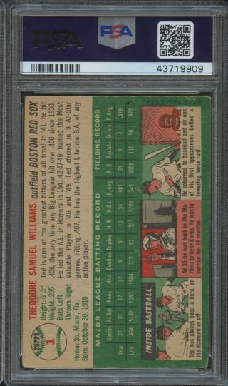 1954 Topps 1 Ted Williams PSA 3 43719909 2