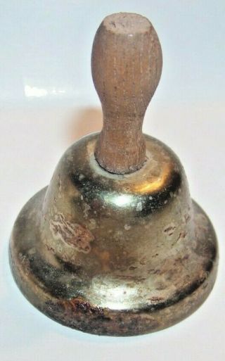 Vintage Hand Held School Bell With Wood Handle