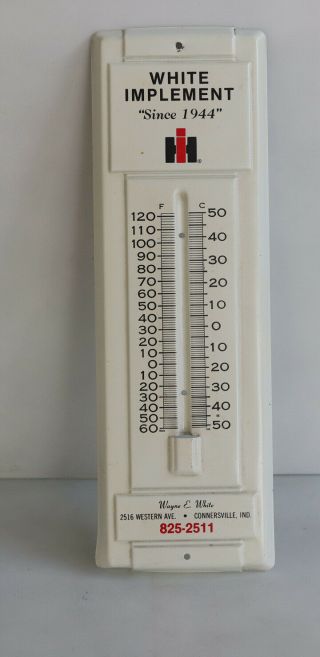 Vintage White Ih Farm Feed Thermometer Connersville In