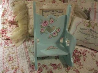 Shabby Chic Hand Painted Roses - Vintage Doll Rocking Chair