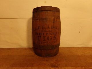 Vintage Small Wood Wooden Barrel Keg 9 " High 5 " Diameter