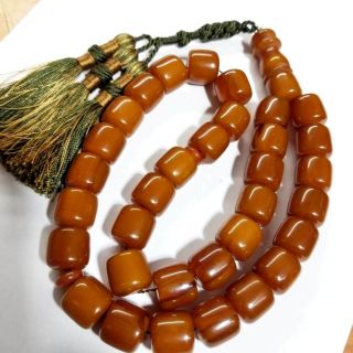 Big Turkish Faturan Amber Rosary Bakelite Islamic Prayer 33 Beads بكلايت
