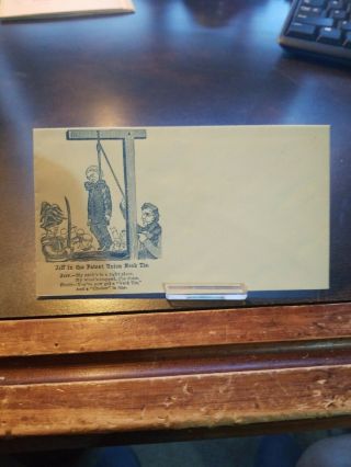 Rare Vintage U.  S.  Civil War Envelope Confederate Csa Jefferson Davis In A Noose