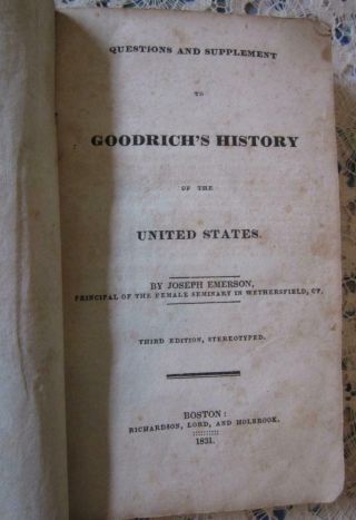Goodrich History United States,  Supplement Early,  Rare Revolutionary War,  1812, 3