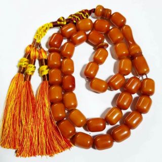 57 Gr Fire Copper Bakelite Amber Rosary Bakelite Islamic Prayer 33 Beads بكلايت