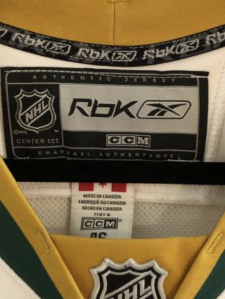 Dallas Stars CCM Reebok Authentic Blank Jersey 46 Vintage White NHL Hockey 3