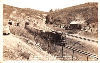 Raton Pass Tunnel Mexico Santa Fe Train Real Photo Vintage Postcard Jj658809