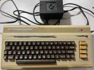 Commodore 64 Personal Computer Pc 64k Power Supply Box Powers On
