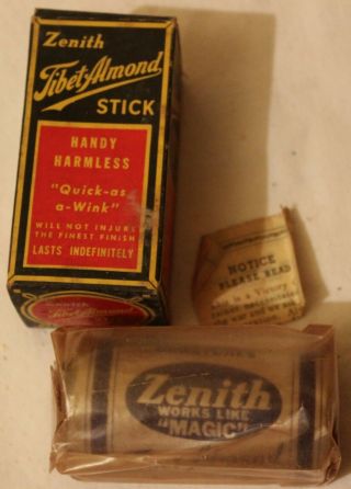 Vintage Advertising Zenith Tibet Almond Stick Furniture Scratch Box