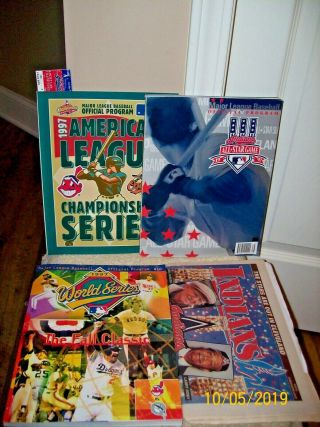 1997 Cleveland Indians All - Star Game,  Alcs & World Series Programs & Ticket
