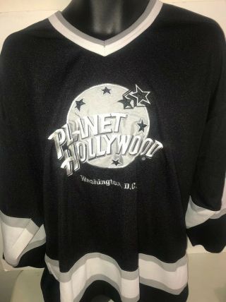 1991 Vintage Planet Hollywood Washington Dc Hockey Jersey Men’s Xl Black White