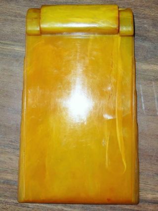 Art Deco Carvacraft Amber Catalin Bakelite Note Pad Holder 433 Grams