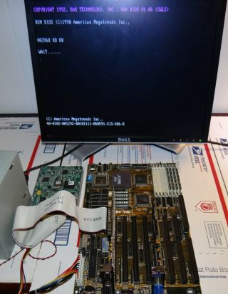 Asus Isa - 486 Motherboard Rev 1.  4 Isa Sis Cache Intel Dx 33mhz Vintage Ram