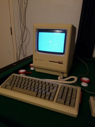 Vintage Apple Macintosh Mac Plus M0001A Keyboard Mouse Cords 1MB 3