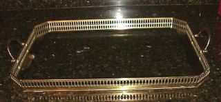 VINTAGE MAISON BAGUES FRENCH SOLID BRASS FRAME MIRROR GLASS INSERT SERVING TRAY 2