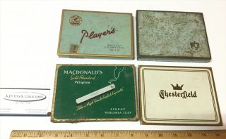 4 Vintage Cigarette Tins Player 