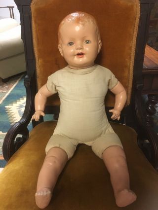 Large Antique Composition Baby Doll Cloth Body 26 Inch