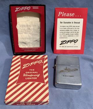 Rare Uss Cabot Zippo Lighter Military 2032695