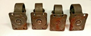 Antique Vintage Industrial Set Of 4 Cast Iron 2 