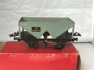 Vintage Hornby /meccano O Gauge Tinplate 13t Hopper Wagon In Orginal Box Tidy