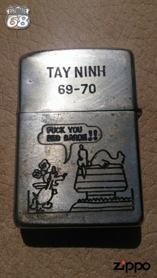 Vintage Zippo Petrol Lighter Vietnam War Tay Ninh 69 - 70