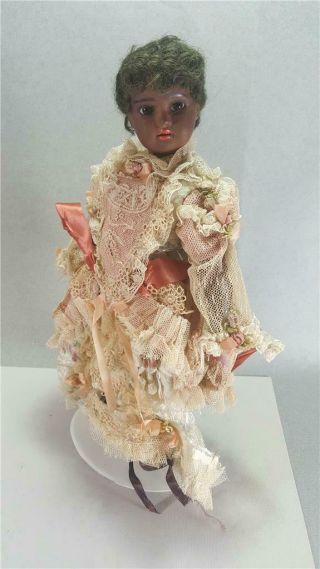 Rare Vintage Porcelain Doll Black African American 11 " Rare