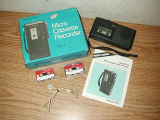 Vintage 1986 Realistic Micro - 12 Microcassette Tape Recorder Model 14 - 1041 W/ Box