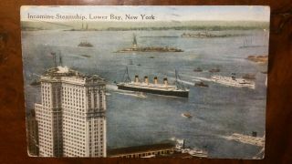 White Star Line Olympic Arrival At York Postcard Maiden Voyage 1911