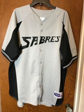 Vintage Buffalo Sabres Nhl Men’s Xl Majestic Short Sleeve Baseball Style Jersey